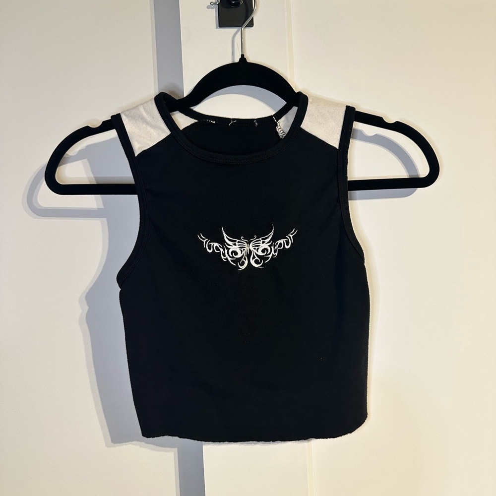 Garage Black and White Racer Tank
